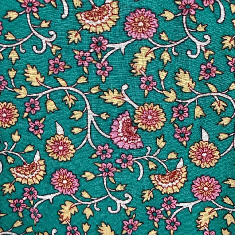 Natural Life Rebecca Womens XL Teal Floral Rayon Maxi Dress V-Neck Boho Pockets - Picture 11 of 16